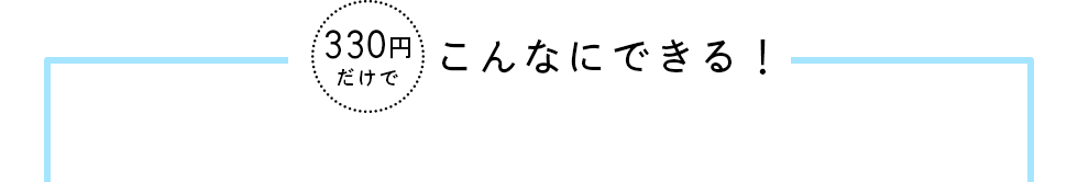 330円だけでこんなにできる！