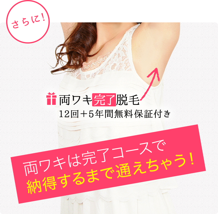 両ワキ完了 12回＋5年間無料保証付き