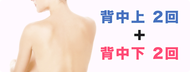 背中上2回+背中下2回
