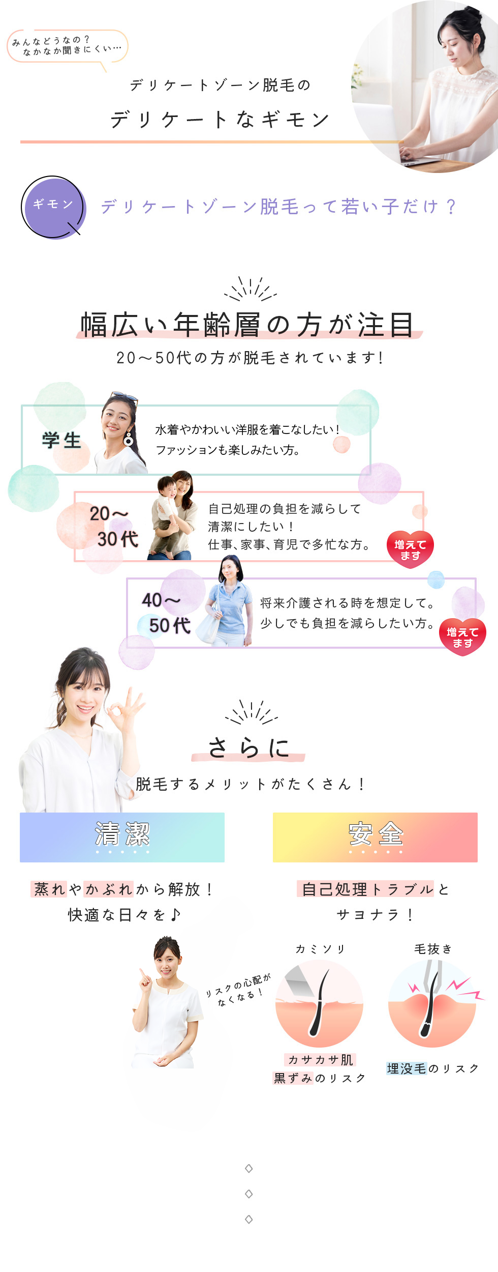 デリケートゾーン脱毛のデリケートなギモン