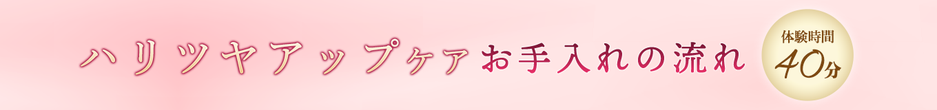 40年以上の実績を持つジェイエステ、ハリツヤアップケアお手入れの流れ