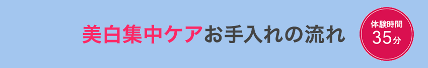美白集中ケアお手入れの流れ 体験時間35分